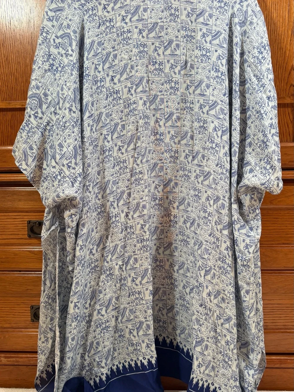 CAbi Beach Club Kimono Cover-Up Oversized Swim Tropical Duster Layer 5988